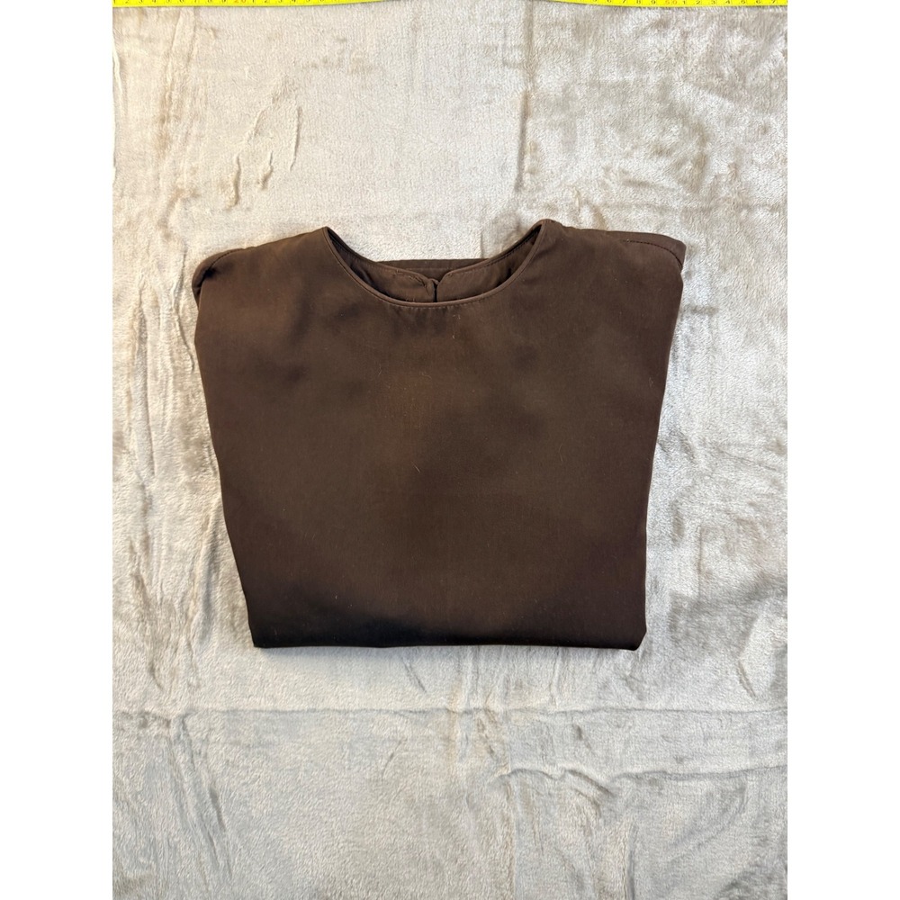 Jack Mulqueen Womens‎ Brown Short Sleeve Blouse Crew Neck Keyhole Back Size M